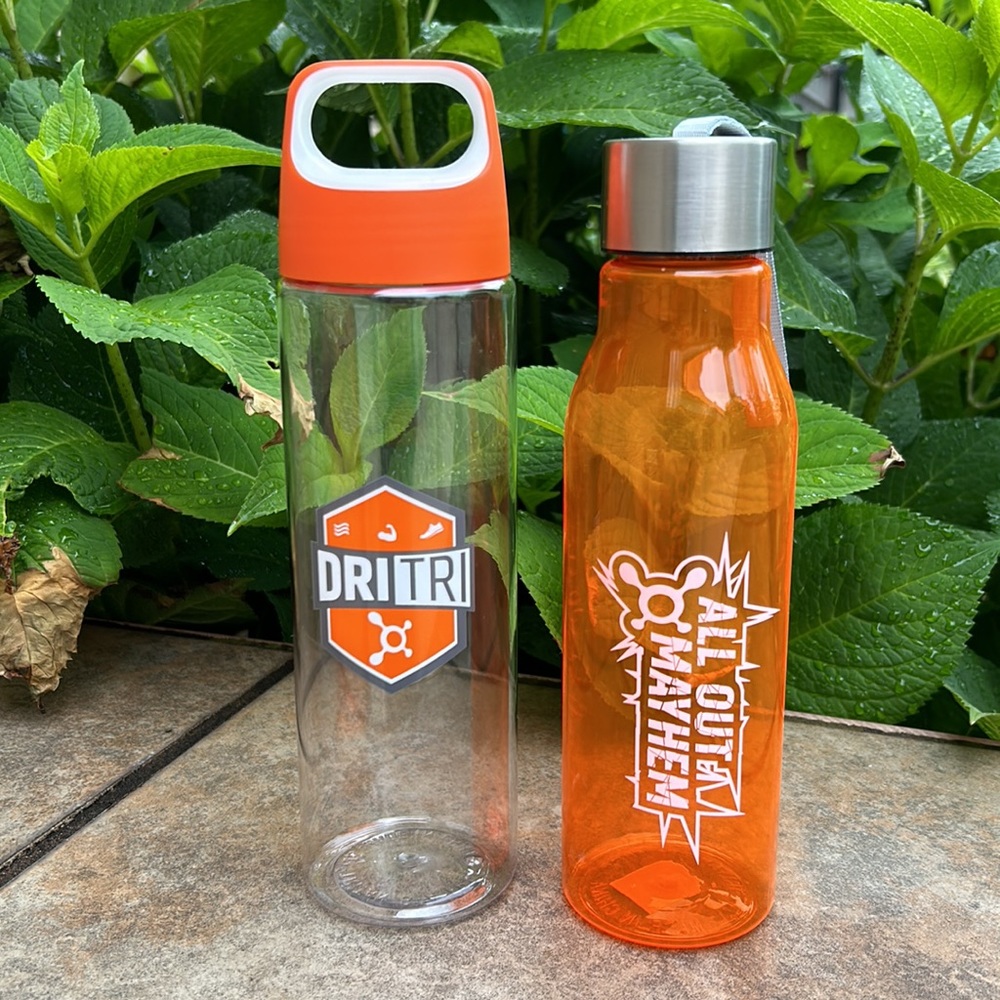 2 Orangetheory OTF Plastic Water Bottles Dri Tri & All Out Mayhem BPA FREE